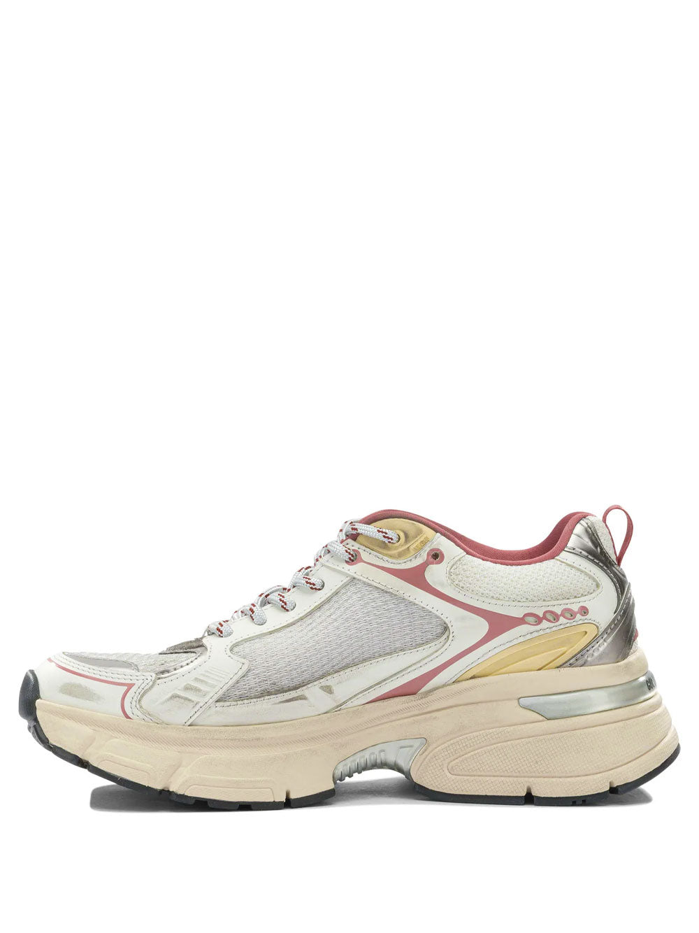Golden Goose Women Lightstar Leather And Mesh Sneakers With Grey Tpu Star GOLDEN GOOSE