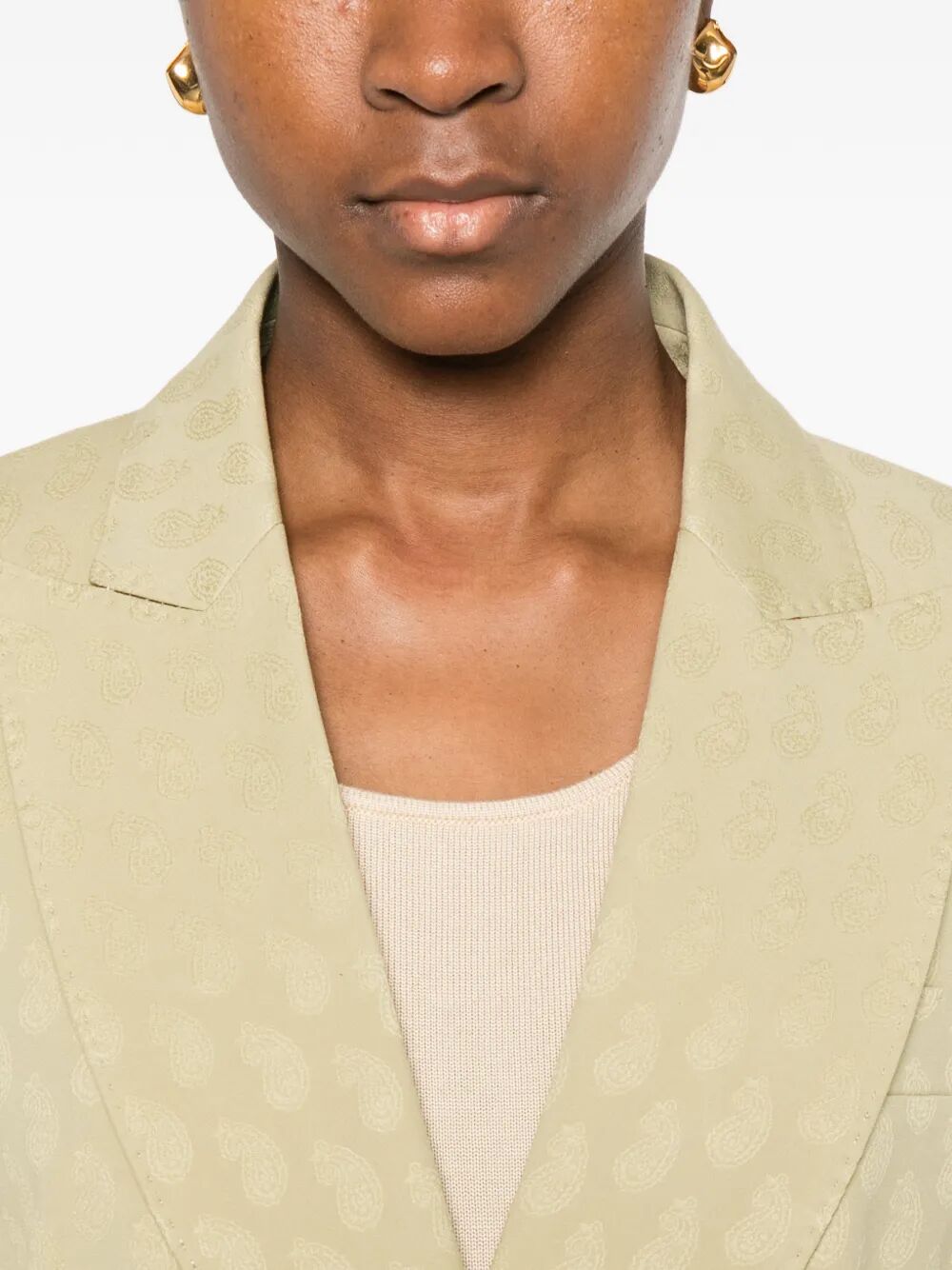 Etro Women Double-Breasted Fitted Paisley-Motif Blazer ETRO