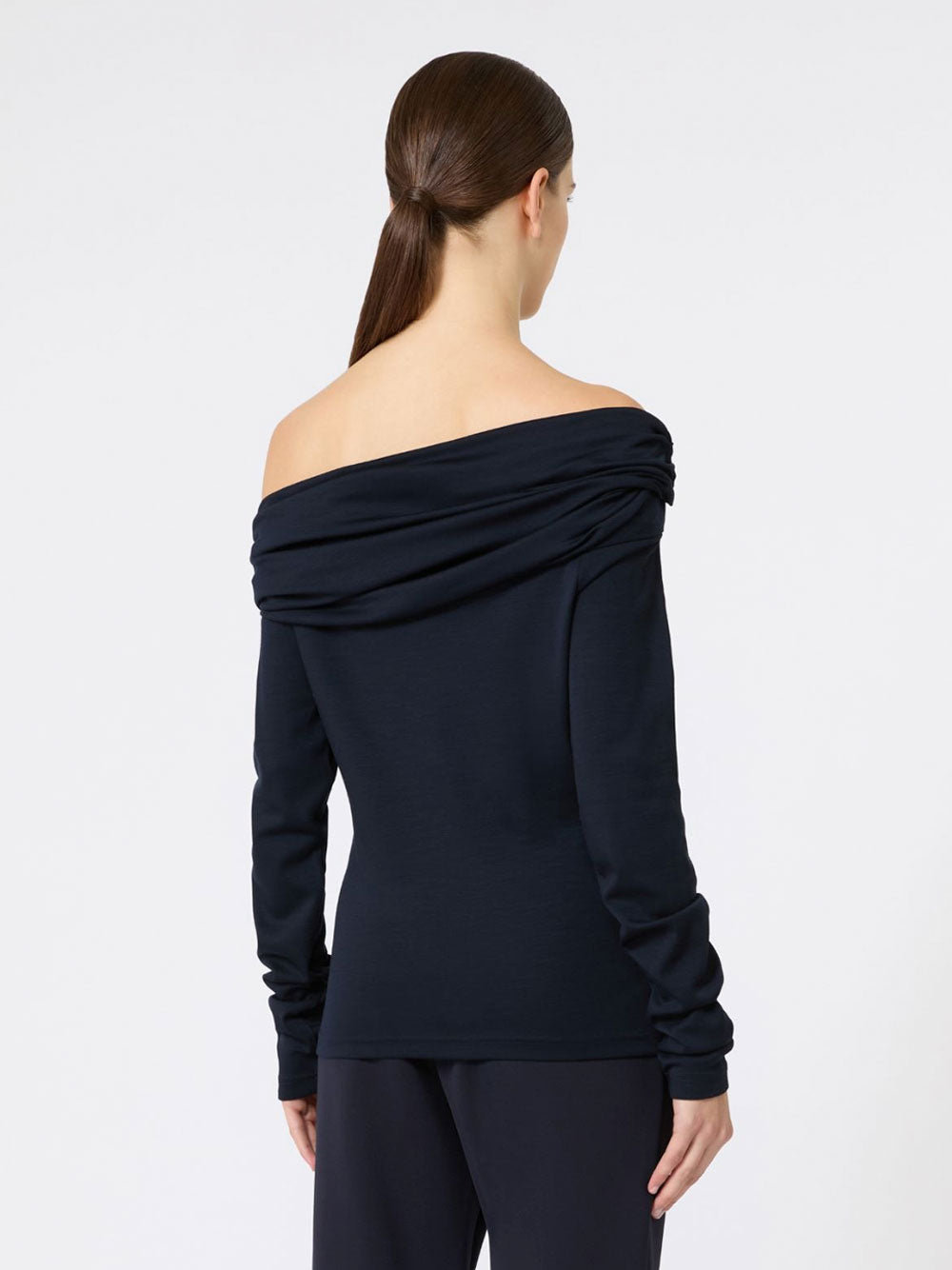 Max Mara Women Wool Off-The-Shoulder Draped Top MAX MARA