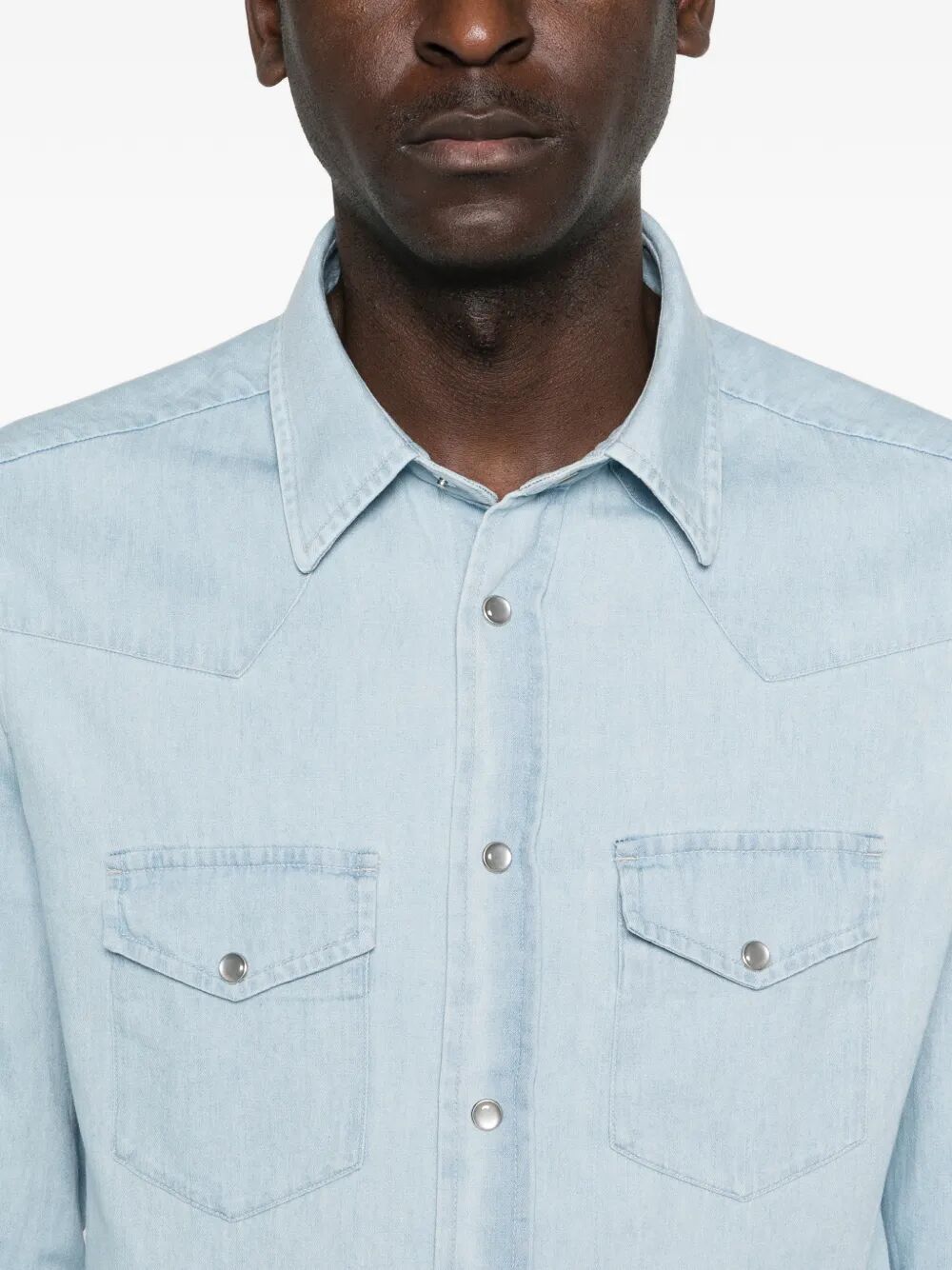 Tom Ford Men Denim Chambray Western Shirt TOM FORD