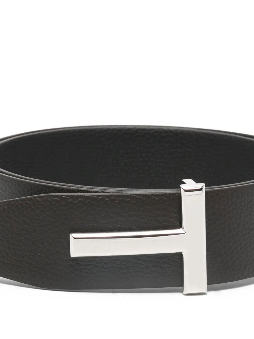 Tom Ford Men Grained Leather T Icon Reversible Belt TOM FORD