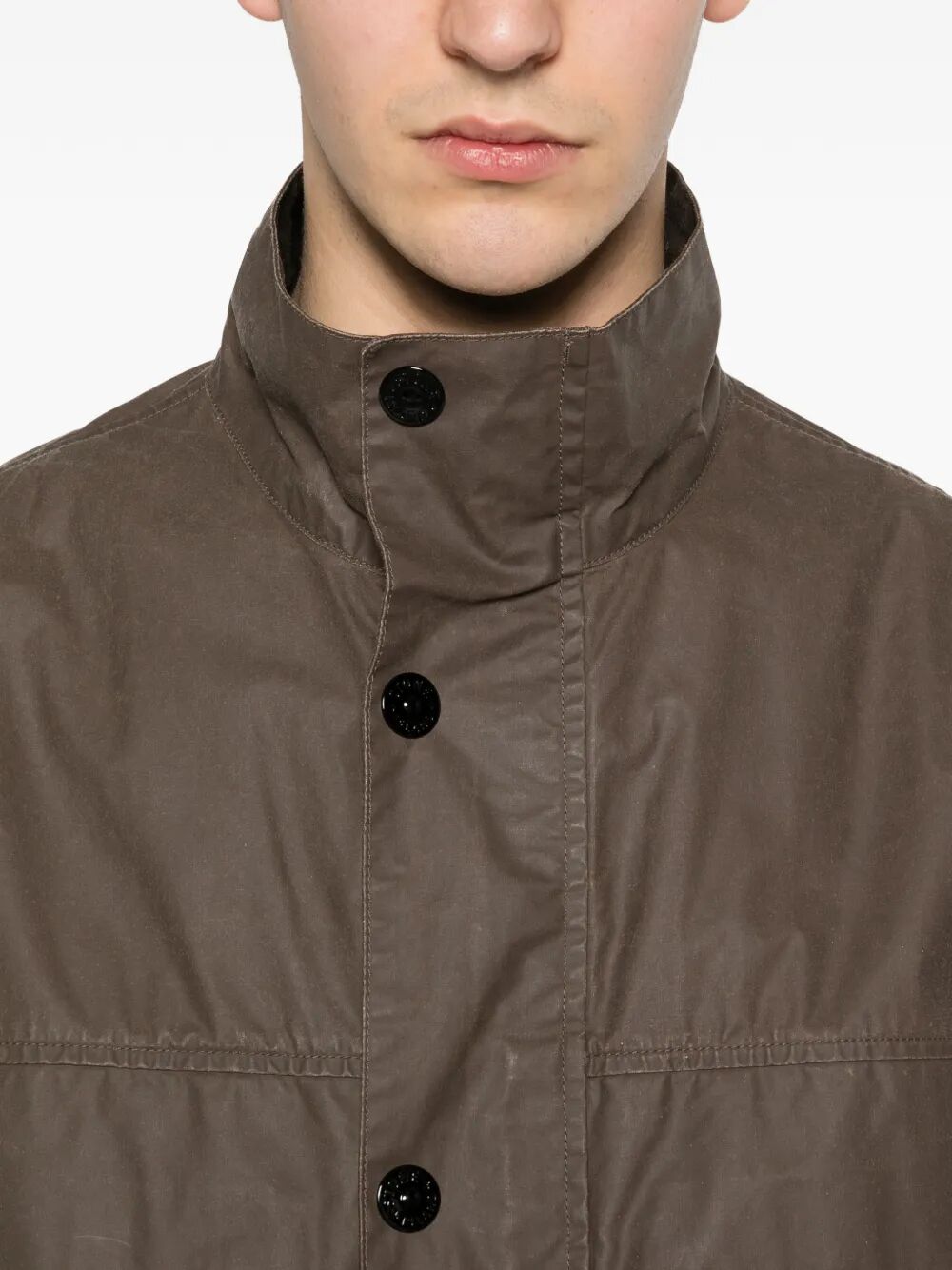 Stone Island Men Waxed Pigment Cotton Tela Field Jacket STONE ISLAND
