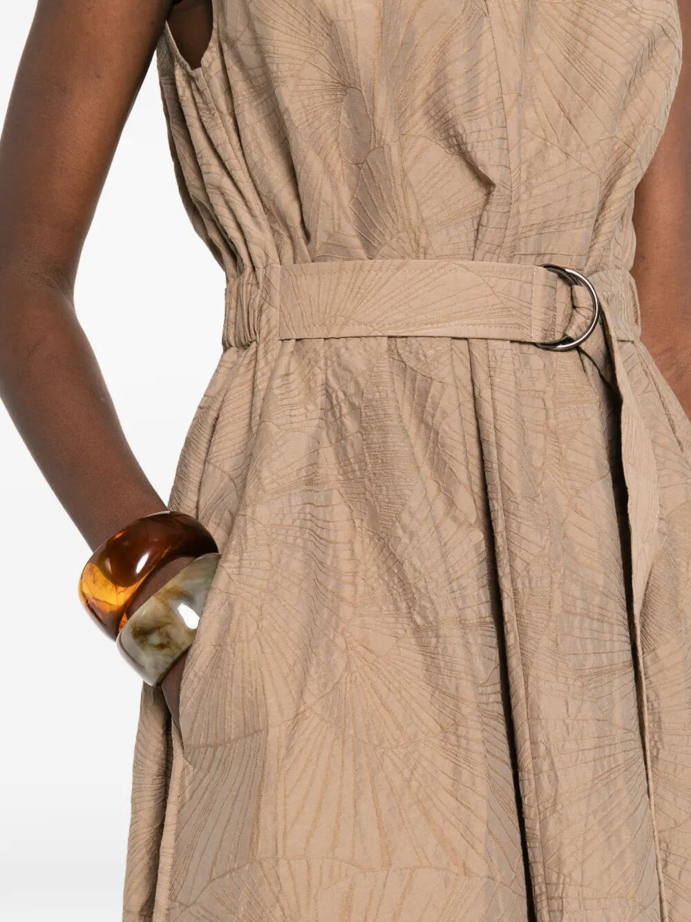 Brunello Cucinelli Women V-Neck Belted Midi Dress BRUNELLO CUCINELLI