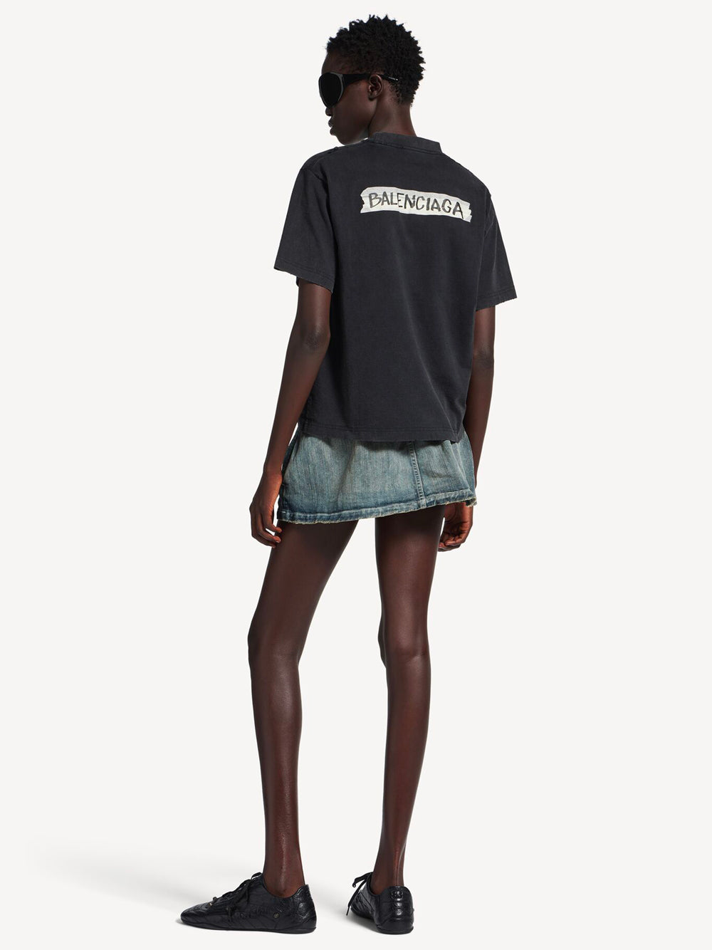 Balenciaga Women Masking Tape Medium Fit Jersey T-Shirt BALENCIAGA