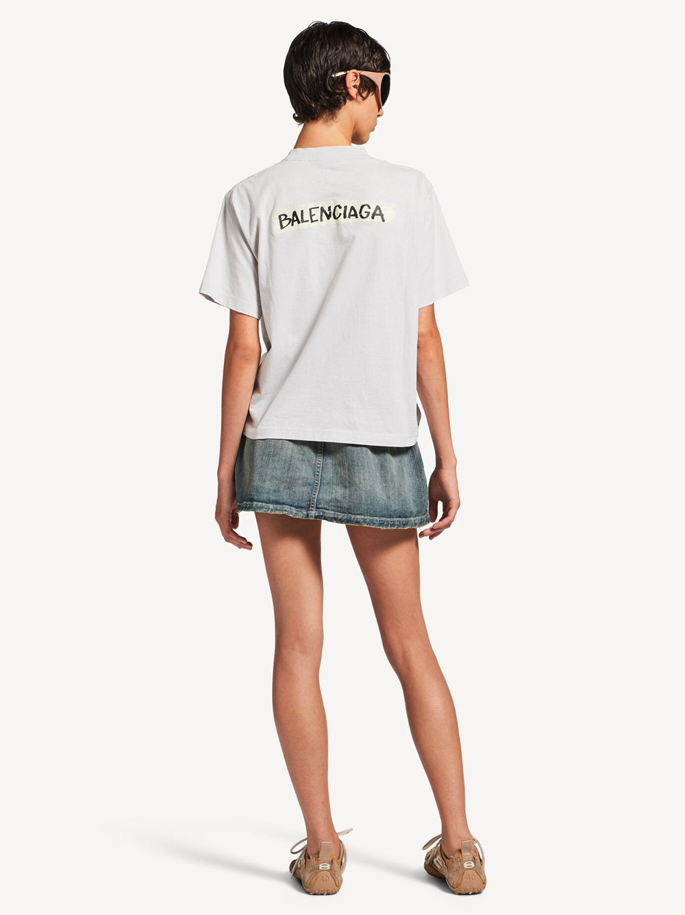 Balenciaga Women Masking Tape Medium Fit Jersey T-Shirt BALENCIAGA