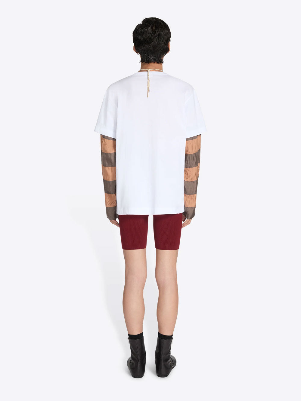 Dries Van Noten Men Loose Fit Contrast Striped Sleeves T-Shirt DRIES VAN NOTEN