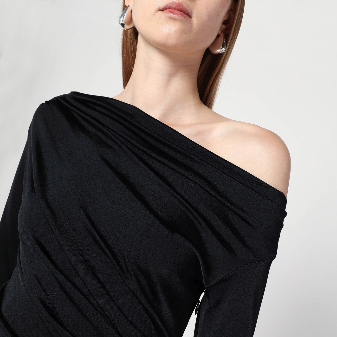 Victoria Beckham Long Black Dress In Viscose Jersey Women VICTORIA BECKHAM