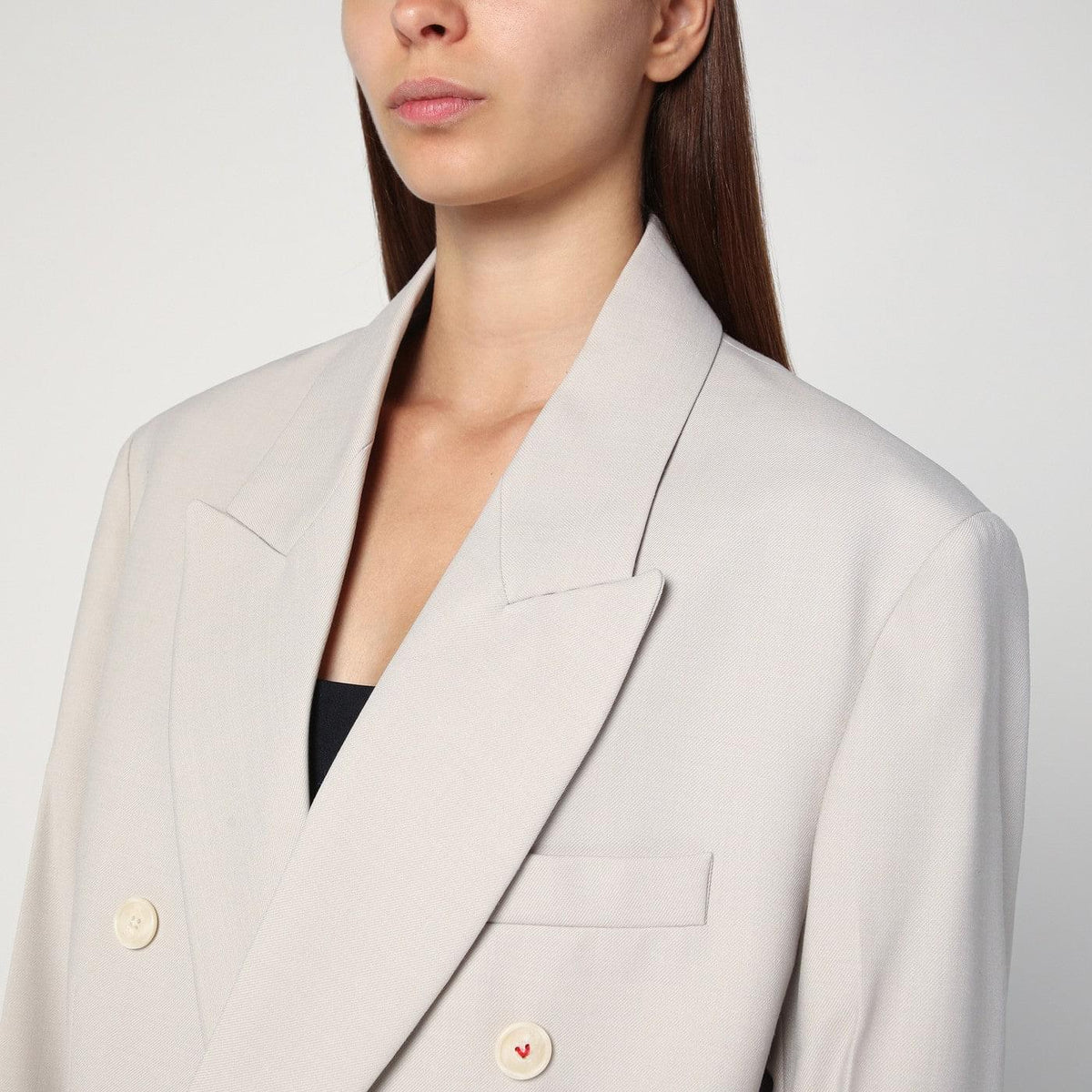 Victoria Beckham Pumice-Coloured Double-Breasted Jacket Women VICTORIA BECKHAM