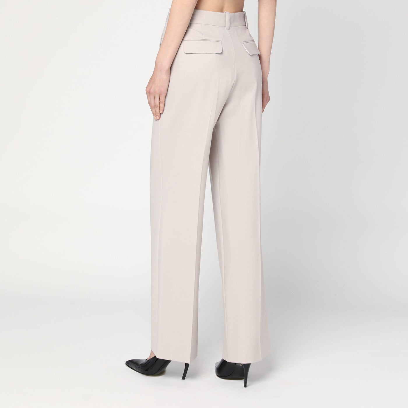 Victoria Beckham Pumice-Coloured Trousers In Wool Blend Women VICTORIA BECKHAM