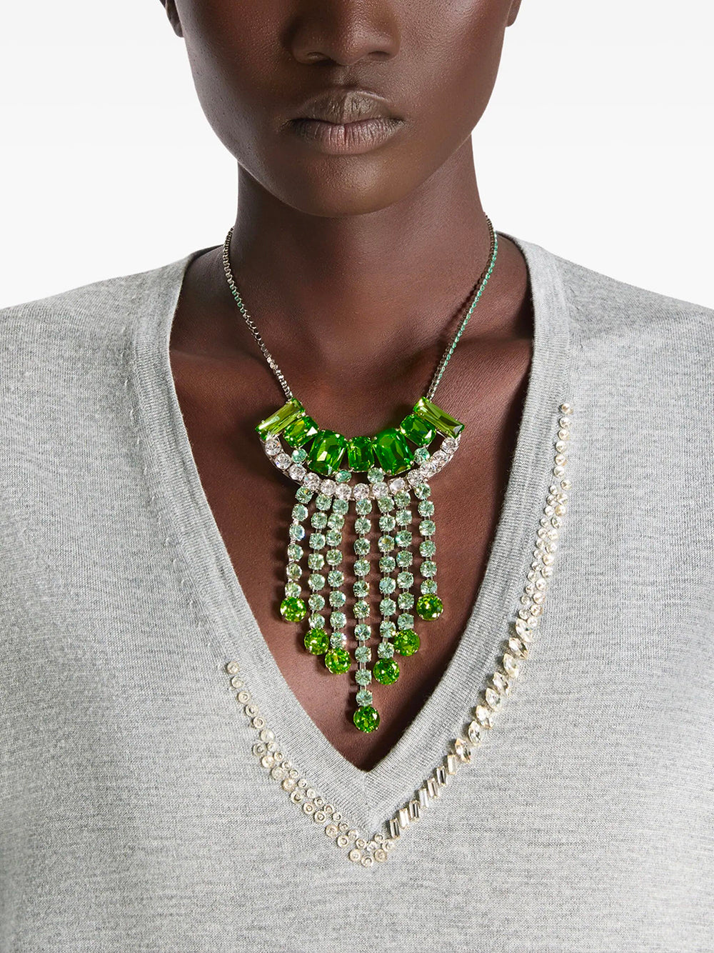 Dries Van Noten Women Statement Brass Necklace With Strass Charms DRIES VAN NOTEN