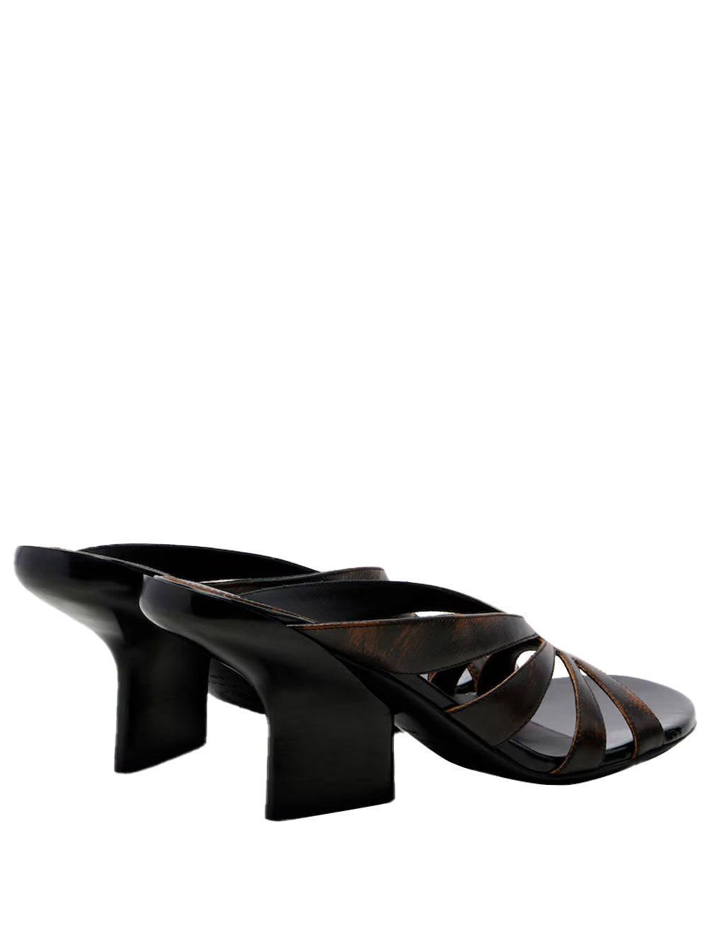 Dries Van Noten Women Distressed-Effect Leather Wedge Mule DRIES VAN NOTEN