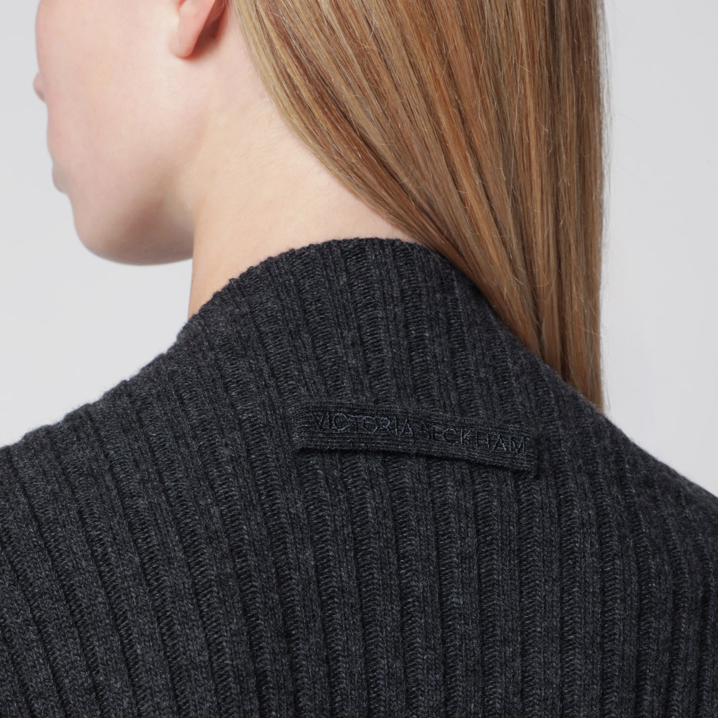 Victoria Beckham Ribbed Sweater In Burgundy Wool And Cashmere Women VICTORIA BECKHAM