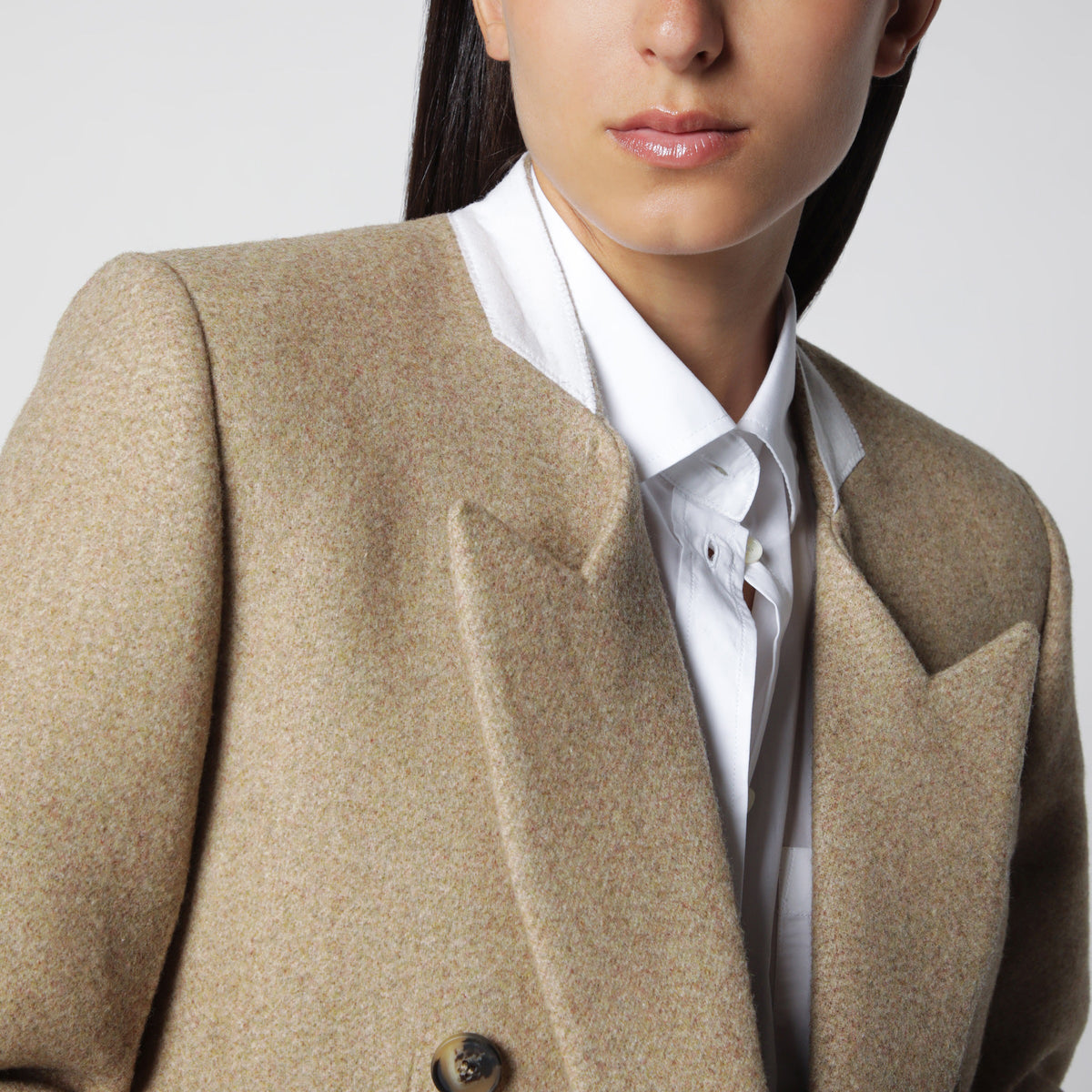 Victoria Beckham Beatrice Double-Breasted Jacket In Camel Wool Women VICTORIA BECKHAM