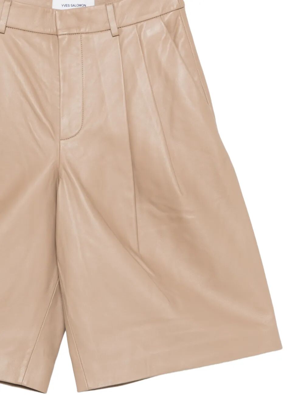 Yves Salomon Women Pleated Leather Bermudas YVES SALOMON