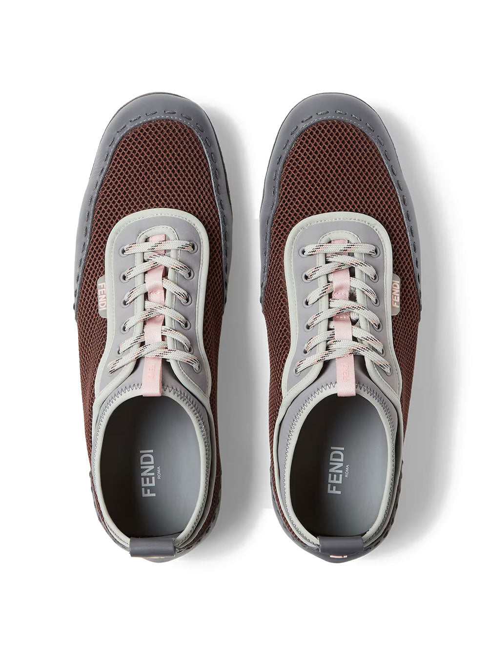 Fendi Men Fendi Fit Mesh And Leather Sneakers FENDI