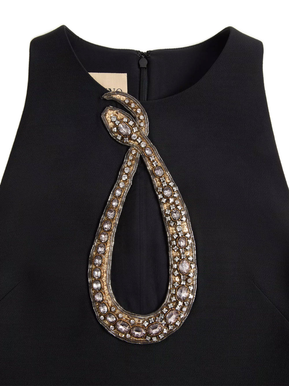 Valentino Garavani Women Rhinestone Snake Embroidery Crepe Couture Short Dress VALENTINO GARAVANI