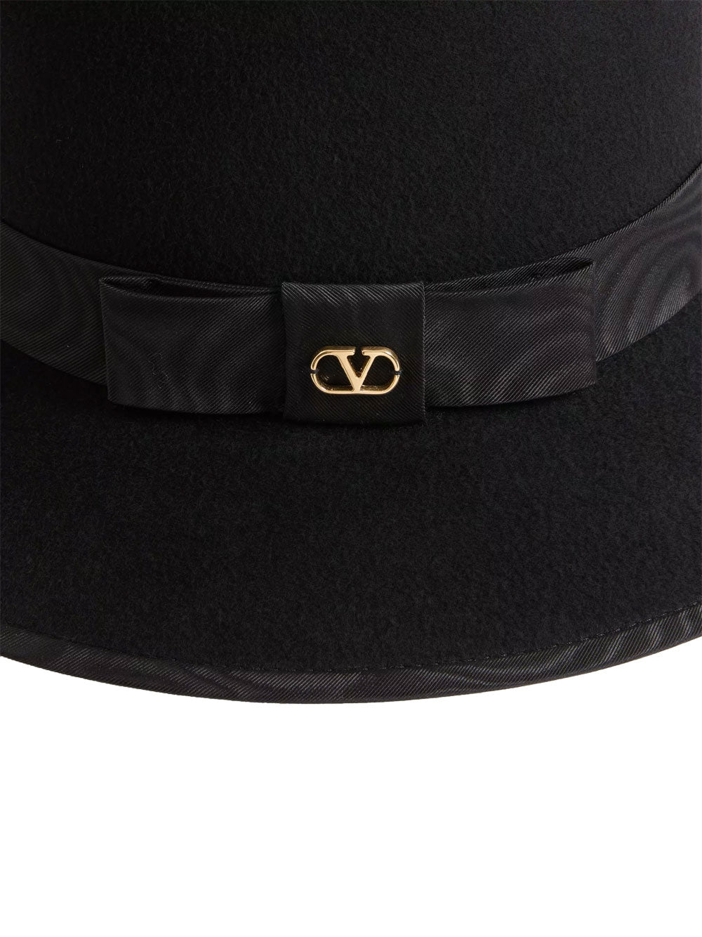 Valentino Garavani Women Vlogo Signature Felt Hat With Moiré Ribbon VALENTINO GARAVANI