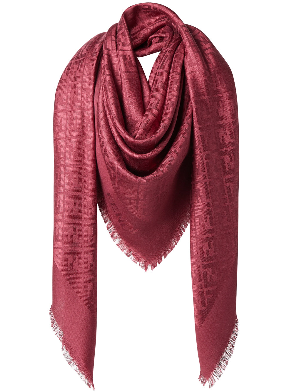 Fendi Women Ff Silk And Wool Shawl FENDI