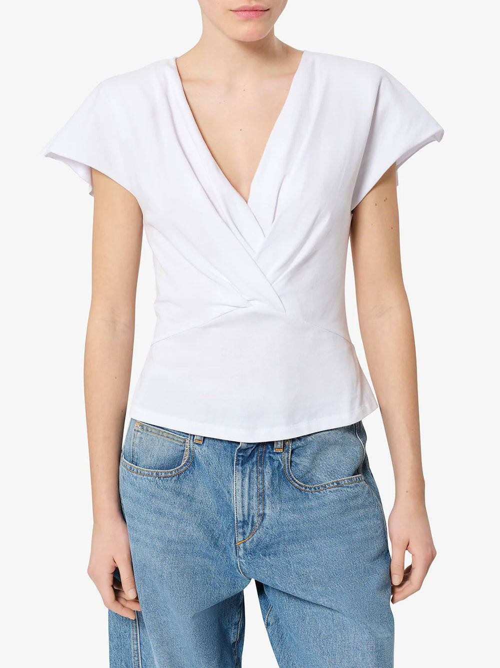 Isabel Marant Women Nadrine Draped Cotton Jersey T-Shirt ISABEL MARANT