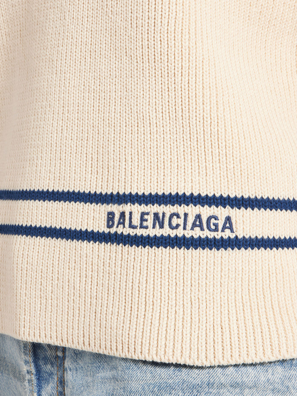Balenciaga Women Boatneck Sweater In Cotton Ribbed Knit BALENCIAGA