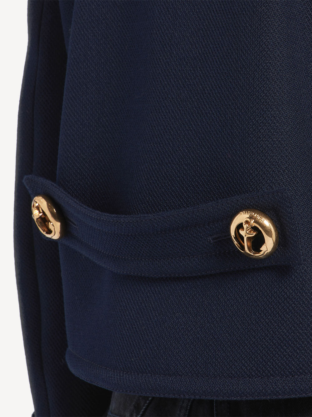 Balenciaga Women Cropped Peacoat In Textured Wool BALENCIAGA