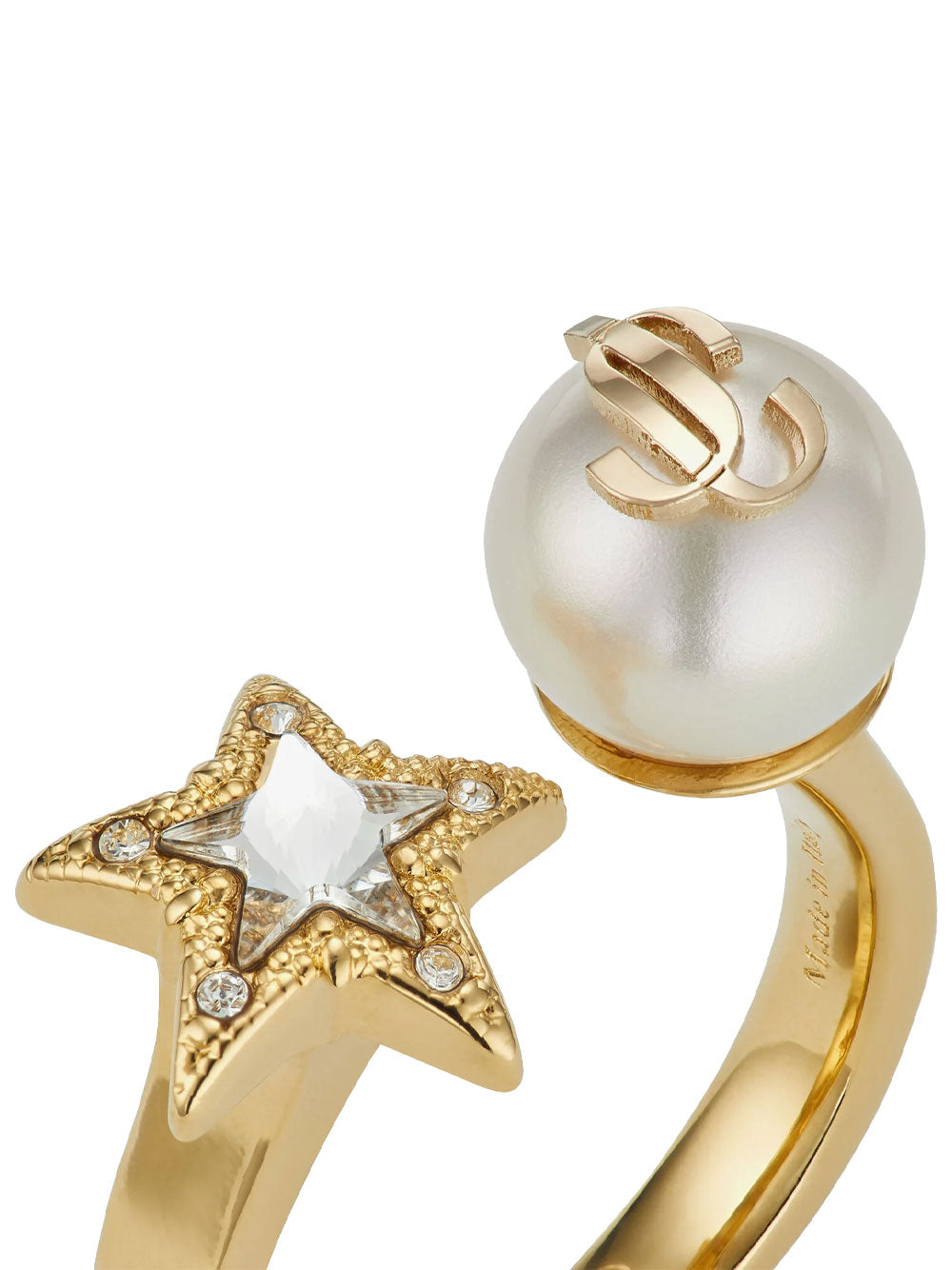 Jimmy Choo Women Gold-Finish Metal Ring With Crystal Star And Pearl JIMMY CHOO