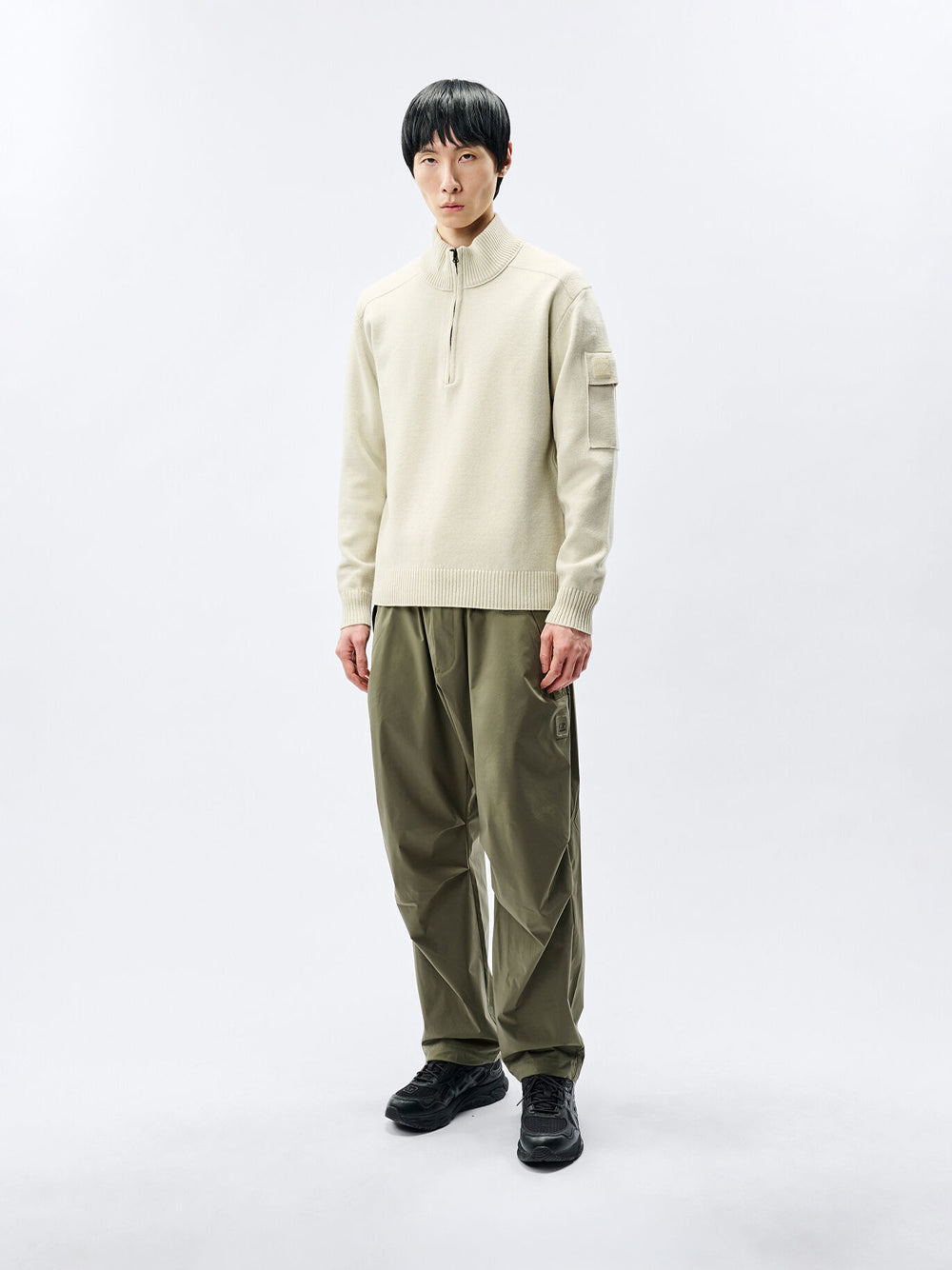 C.P. Company Men Maglione A Mezza Zip "Metropolis Series" In Lana Extrafine C.P. COMPANY