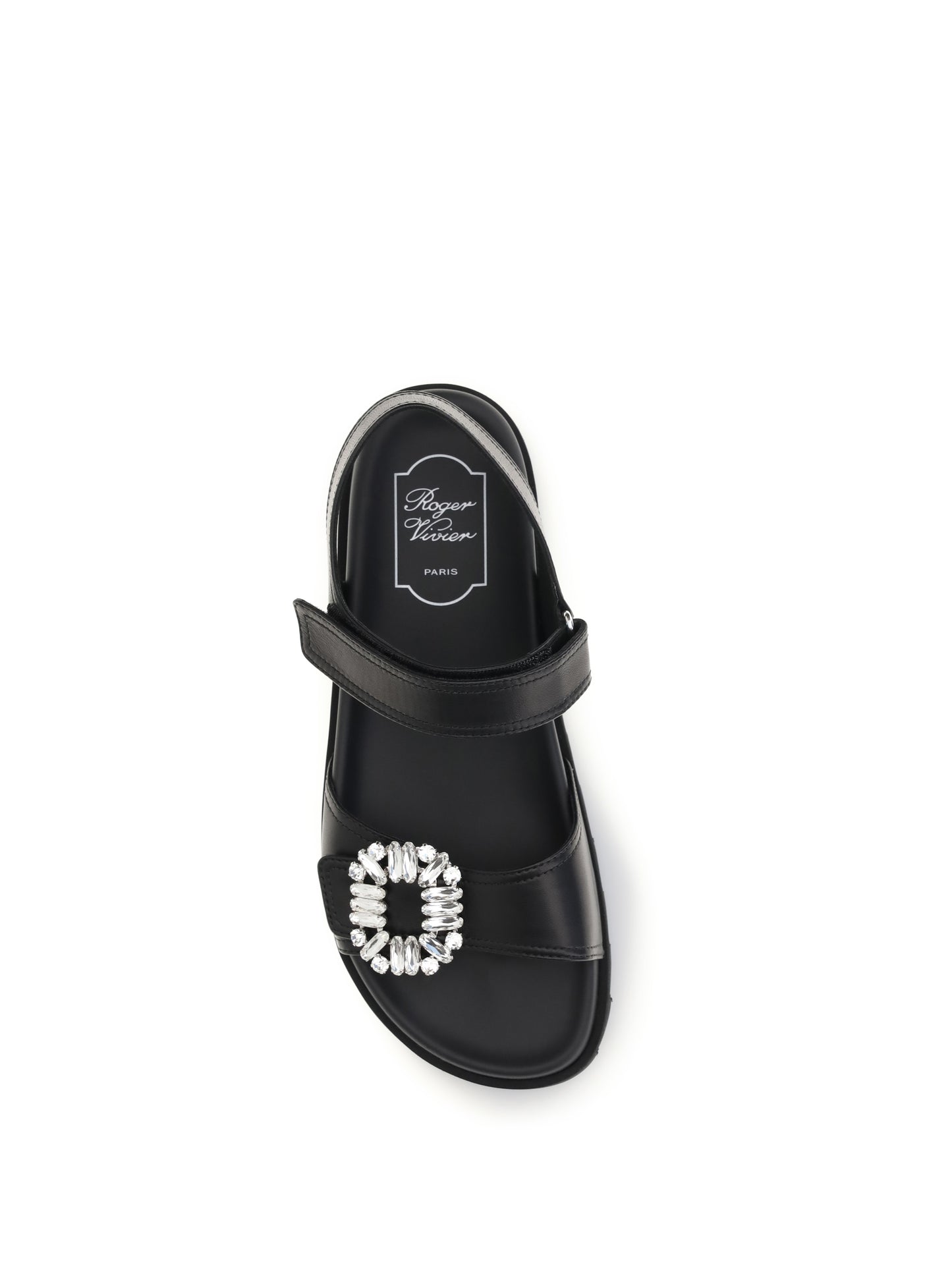 Roger Vivier Women Leather Sandals With Crystal Buckle ROGER VIVIER
