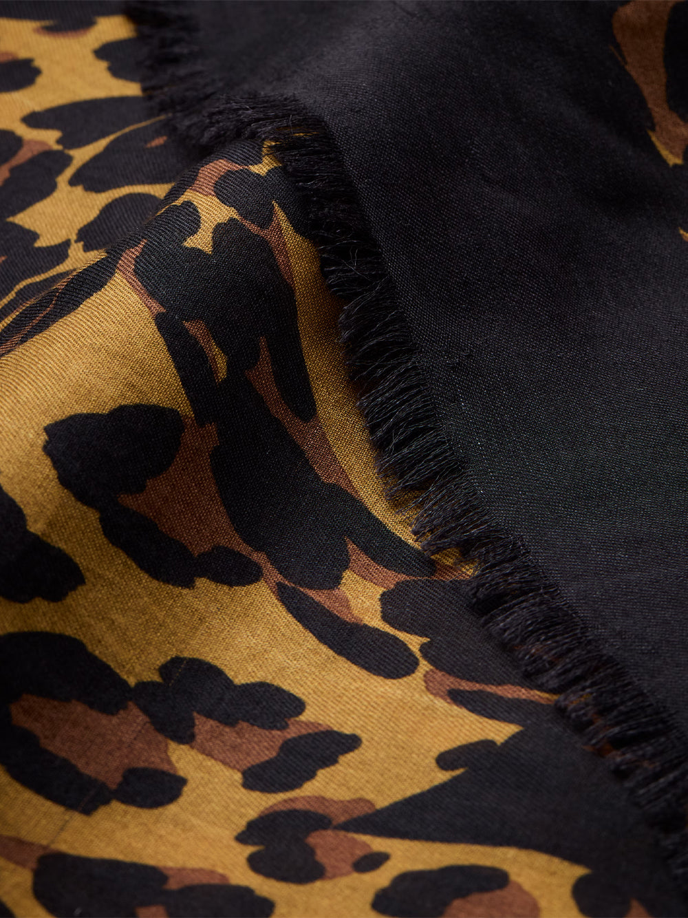 Saint Laurent Women Cassandre Leopard Square Scarf In Wool Twill SAINT LAURENT