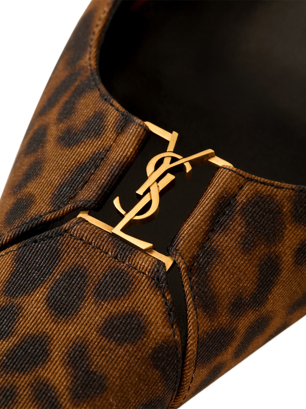 Saint Laurent Women Babylone Breteuil Slingback Pumps In Leopard Grosgrain SAINT LAURENT