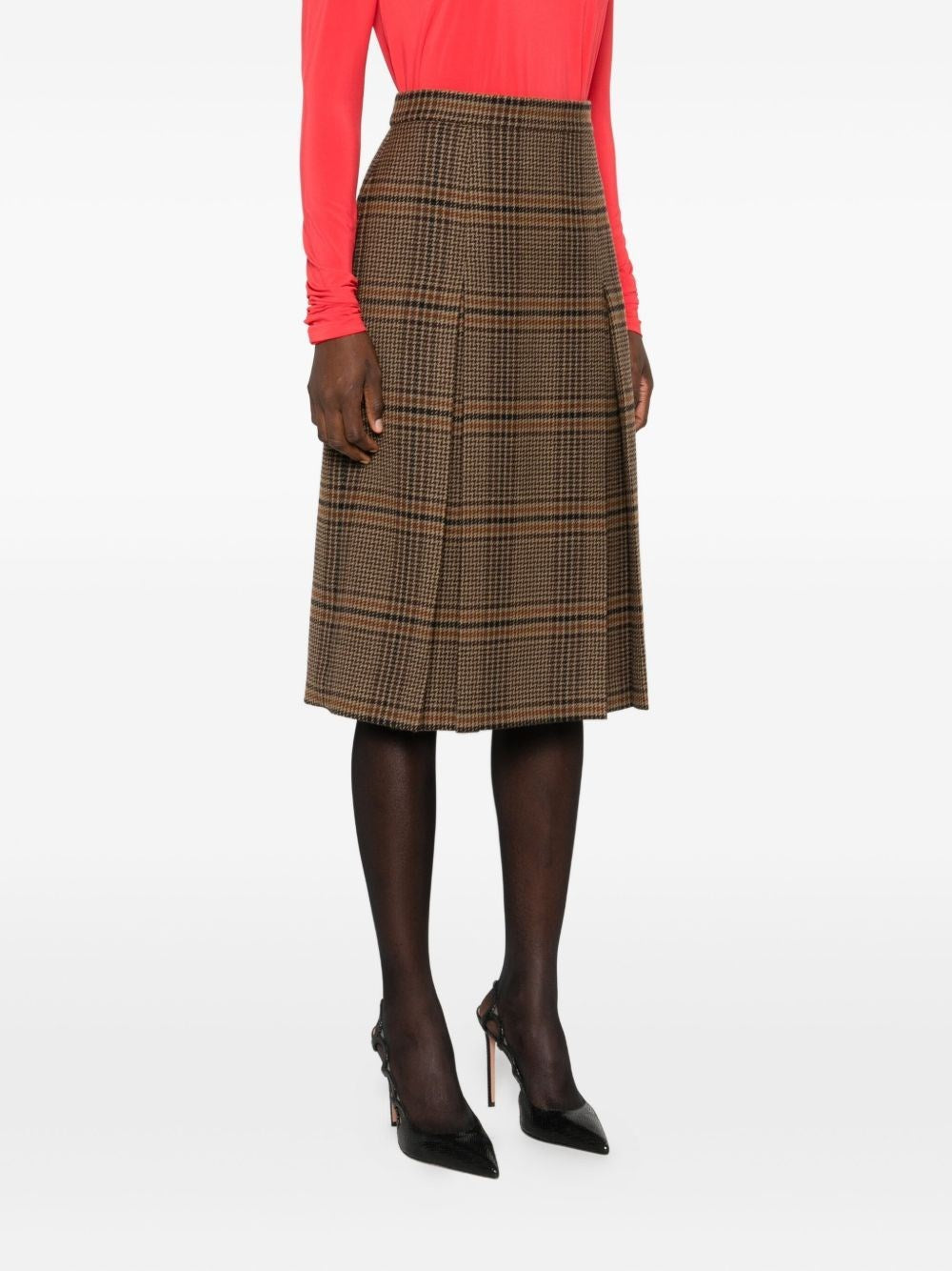 Saint Laurent Women Prince Of Wales Midi Skirt SAINT LAURENT