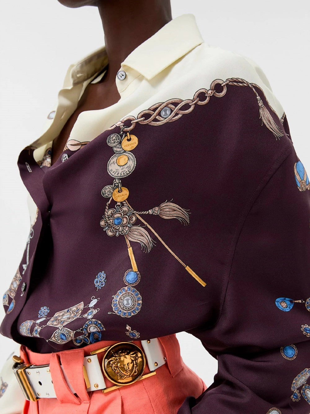 Versace Women Silk Twill Print Shirt VERSACE