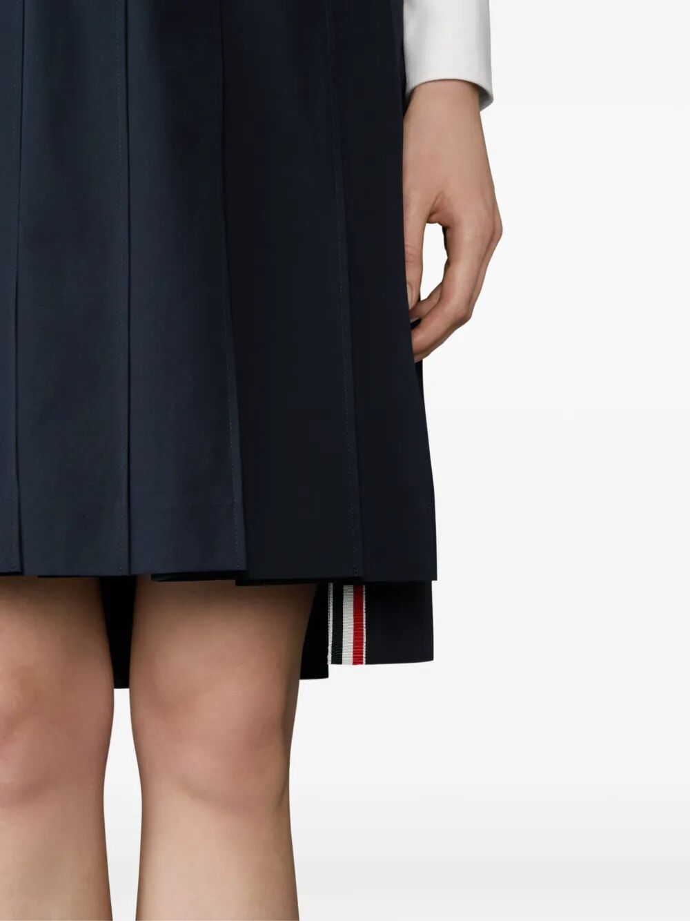 Thom Browne Women Pleated Wool Midi Skirt THOM BROWNE