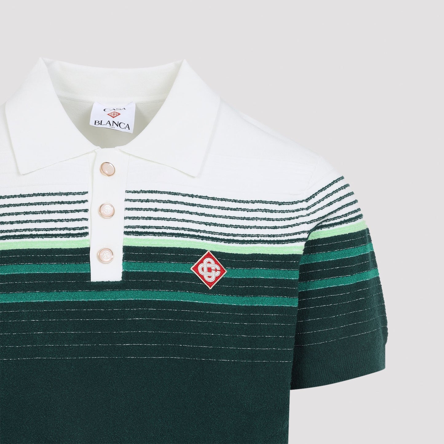 Casablanca Boucle Stripe Knitted Polo Men CASABLANCA