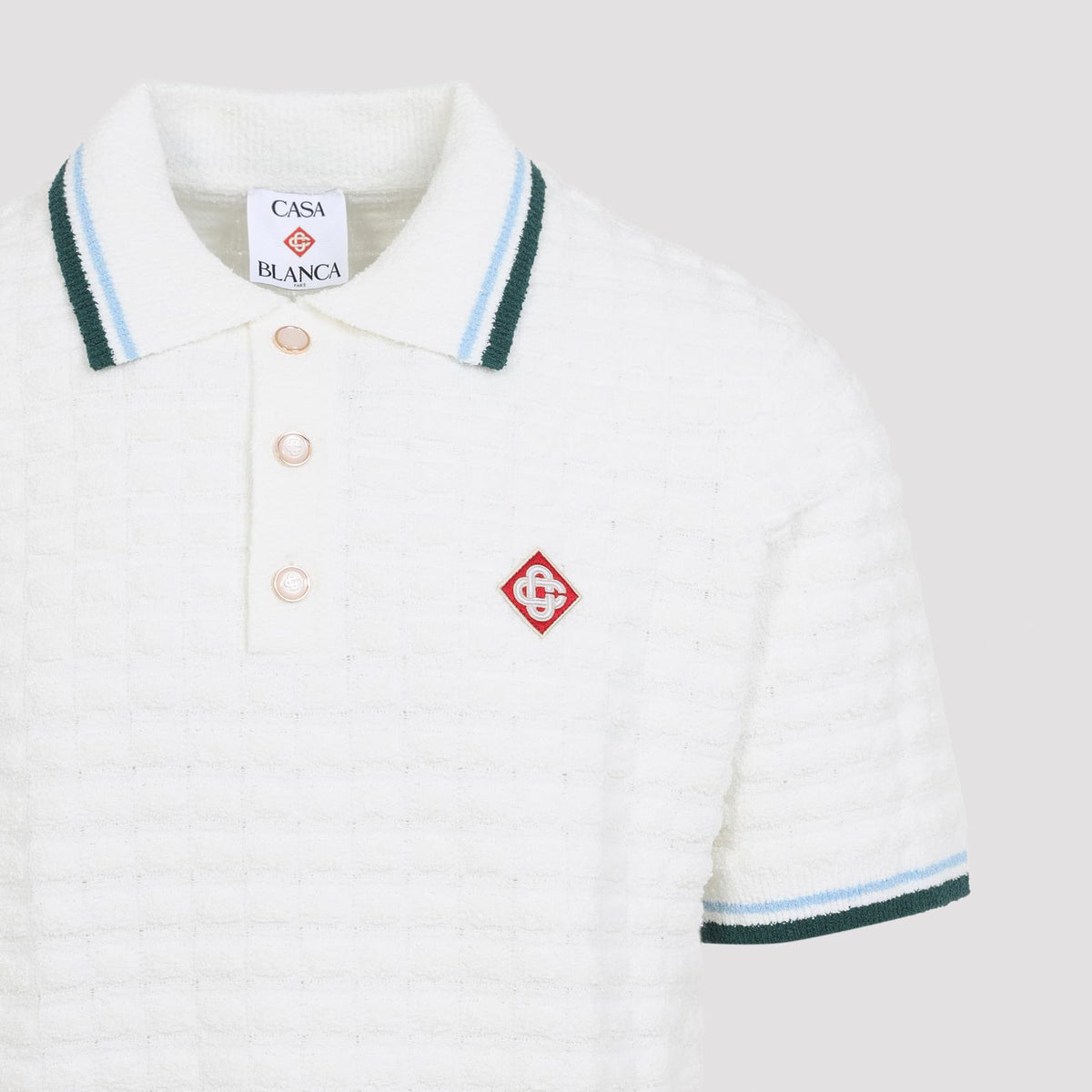 Casablanca Boucle Short-Sleeve Knitted Polo Men CASABLANCA