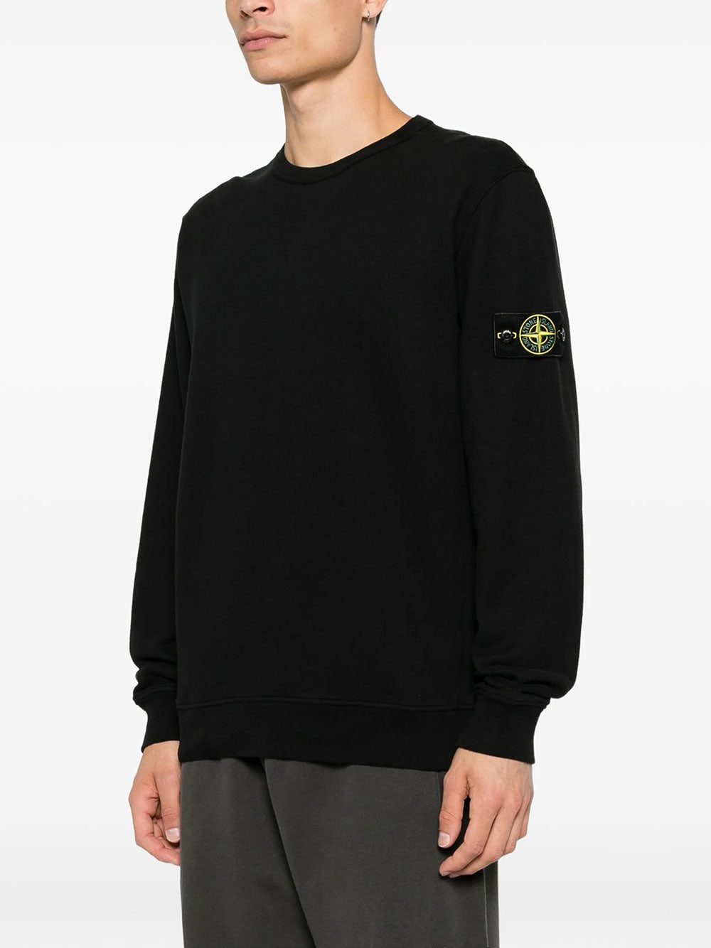 Stone Island Men Crew Neck Cotton Jersey Sweatshirt STONE ISLAND