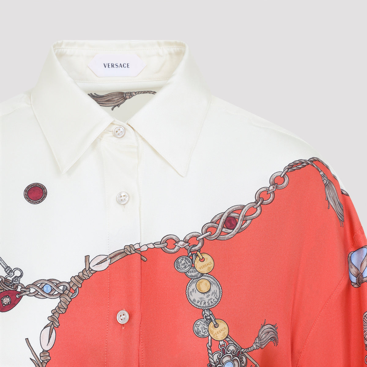 Versace Twill Silk Stolen Jewels Dress Women VERSACE