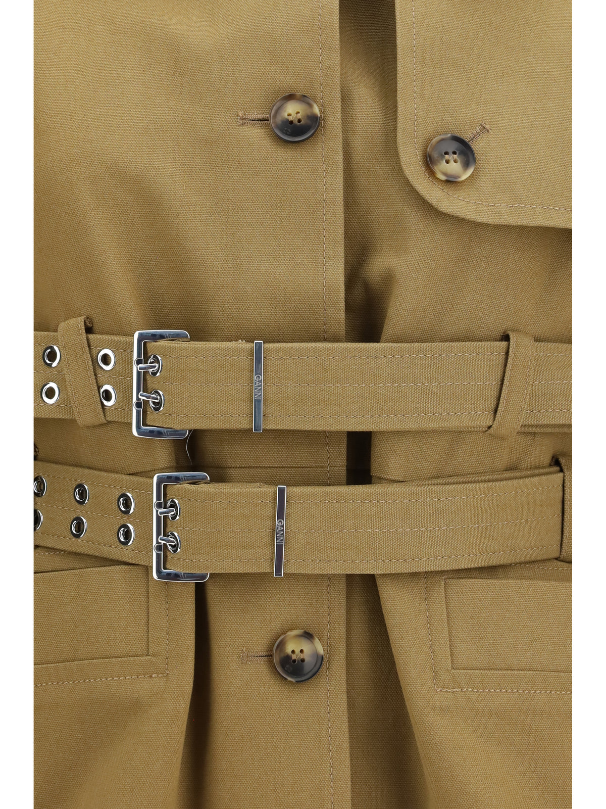 Ganni Women Canvas Jacket With Double Belt GANNI