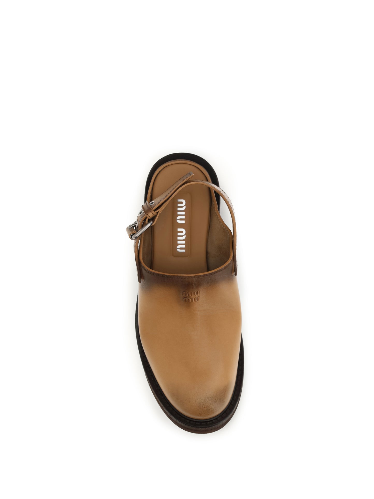 Miu Miu Women Foule Leather Mules MIU MIU