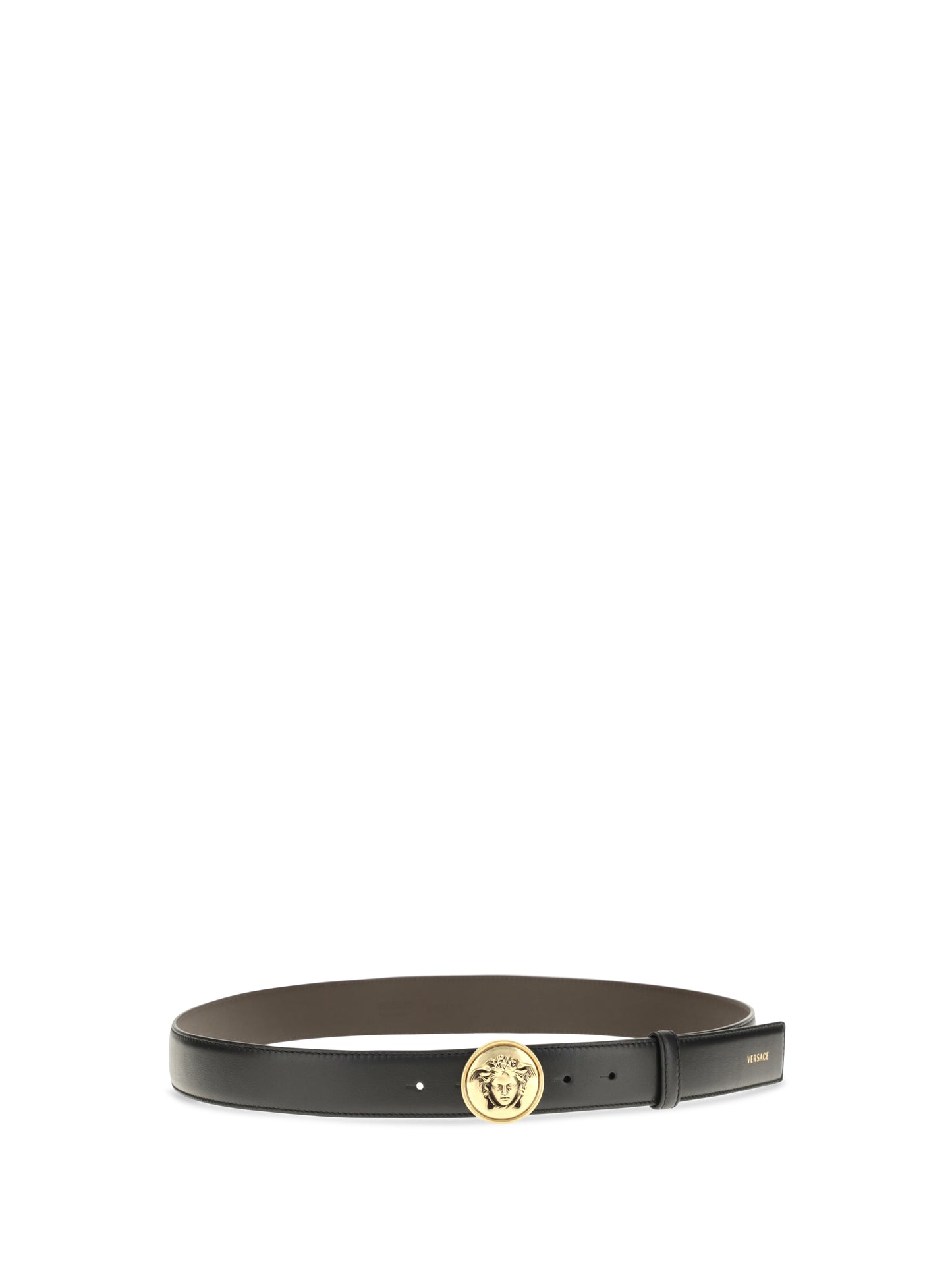 Versace Men Medusa Buckle Leather Belt VERSACE