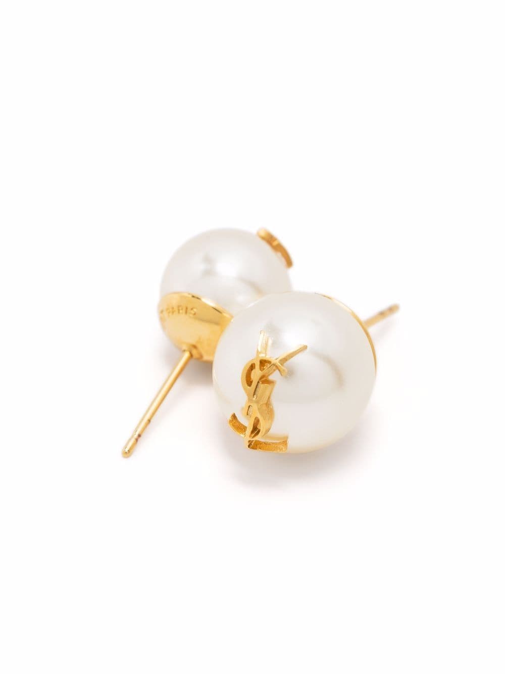 Saint Laurent Women Cassandre Pearl Asymmetric Earrings SAINT LAURENT