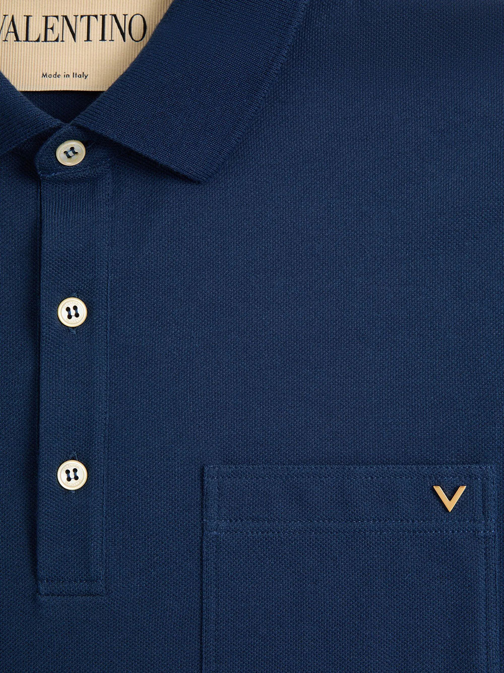 Valentino Garavani Men Valentino Polo Shirt In Cotton Piqué With Vgold VALENTINO GARAVANI