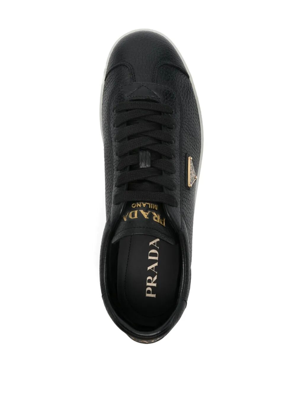 Prada Men Lane Grained Leather Sneakers PRADA