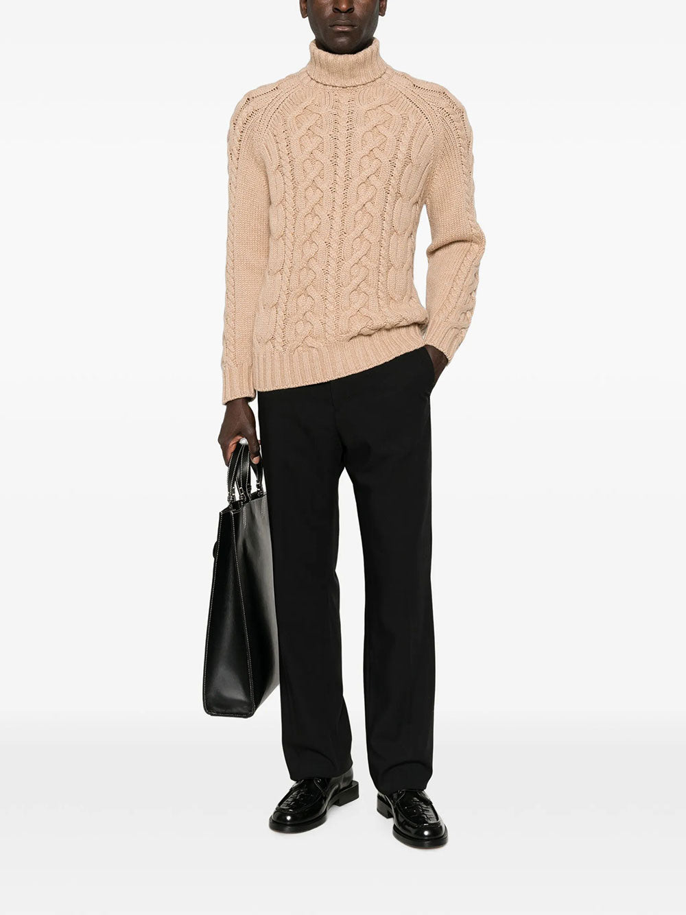 Brunello Cucinelli Men Cable-Knit Roll-Neck Cashmere Sweater BRUNELLO CUCINELLI