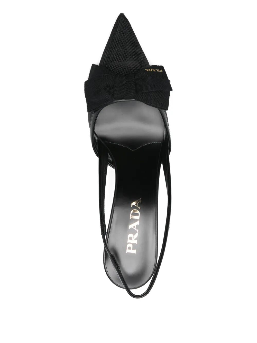 Prada Women Bow Detail Mesh Slingback Pumps PRADA