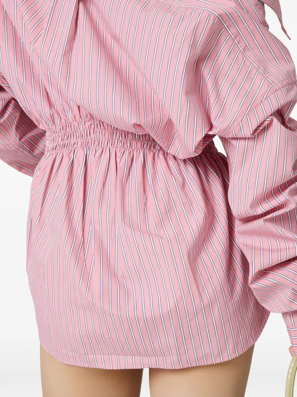 Miu Miu Women Elasticated Waistband Striped Shirt Mini Dress MIU MIU