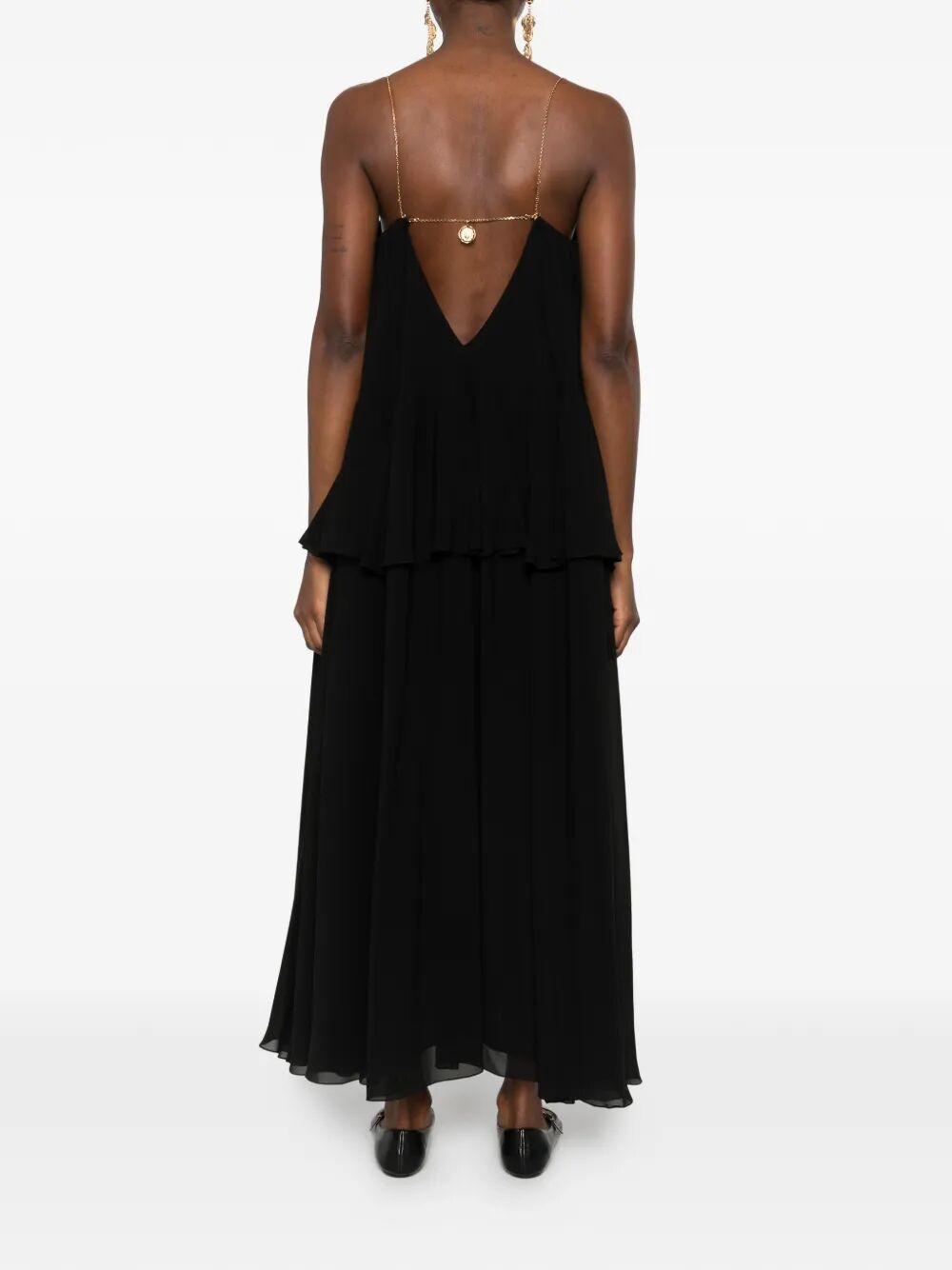 Chloe Women Sleeveless Long Dress In Silk Georgette CHLOE