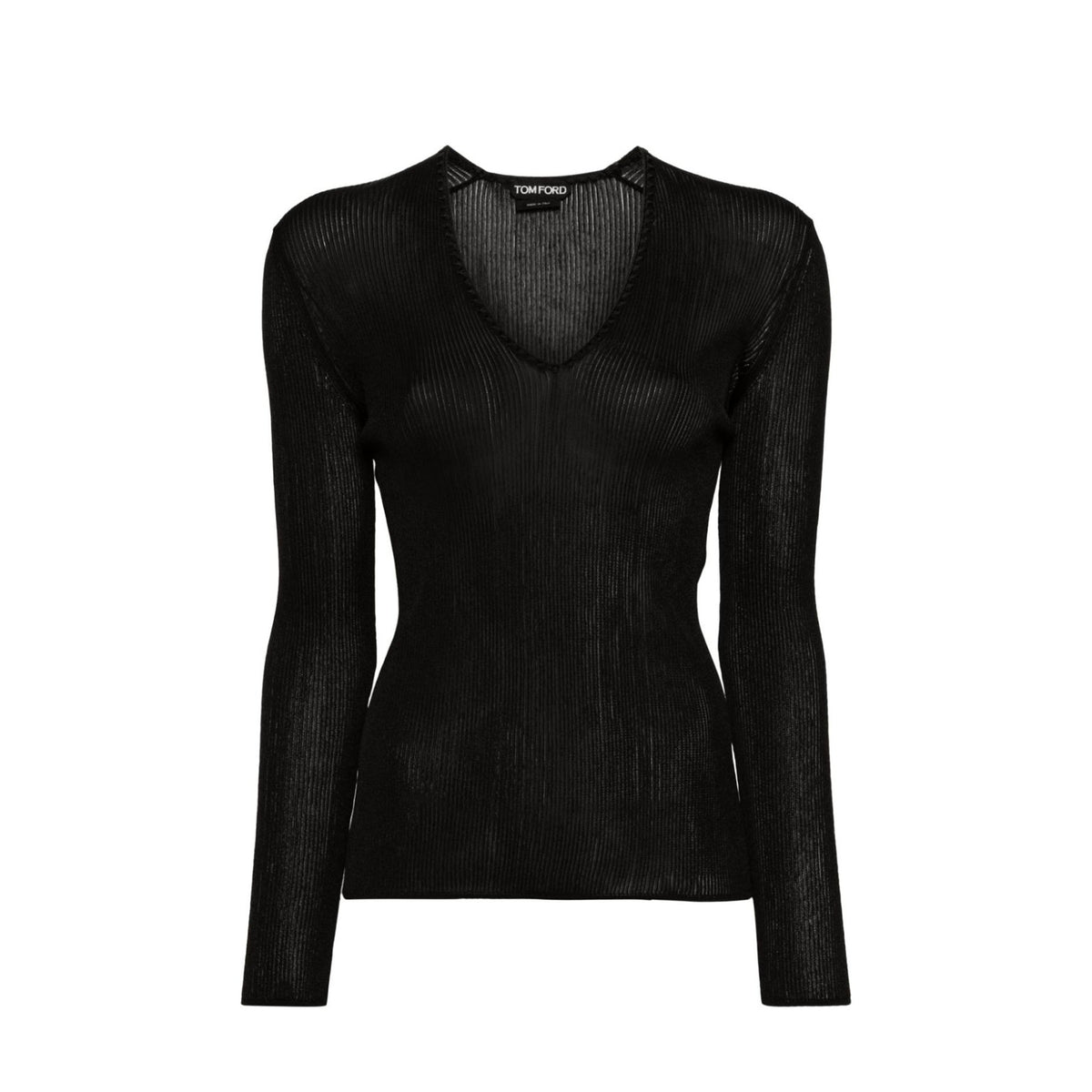 Tom Ford Sheer Fine-Ribbed Top Women