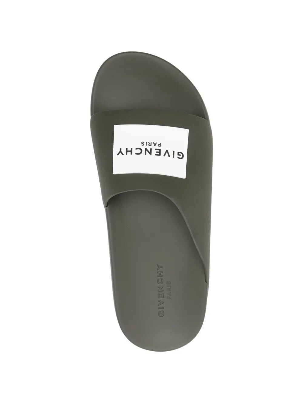 Givenchy Men Label Slide Flat Mules In Rubber GIVENCHY