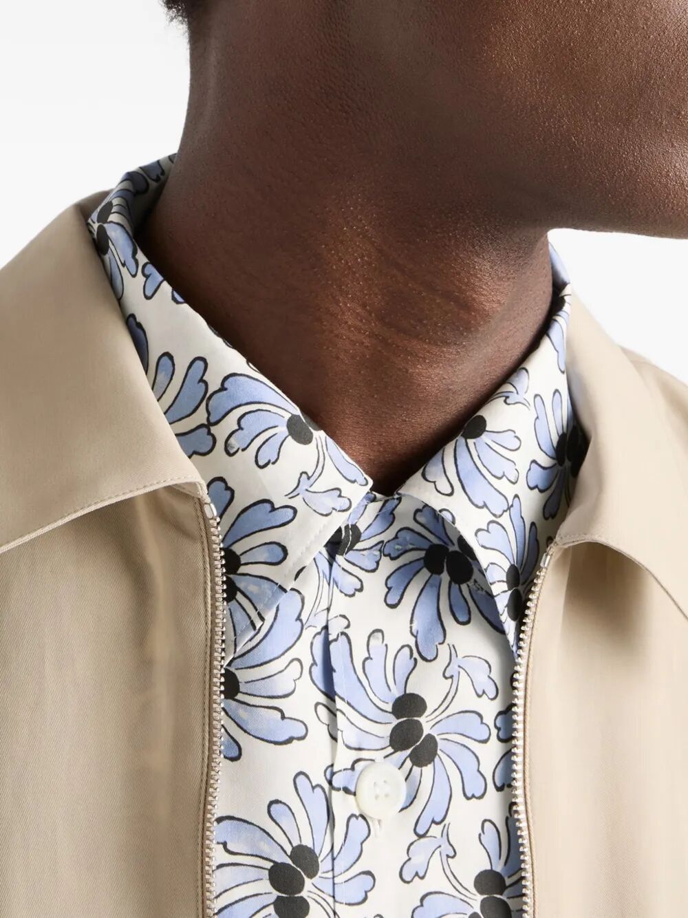 Prada Men Freesia-Print Cotton Blend Bowling Shirt